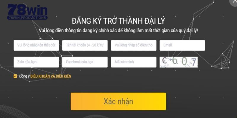 Hướng dẫn chi tiết dễ dàng thực hiện đăng ký đại lý 78WIN